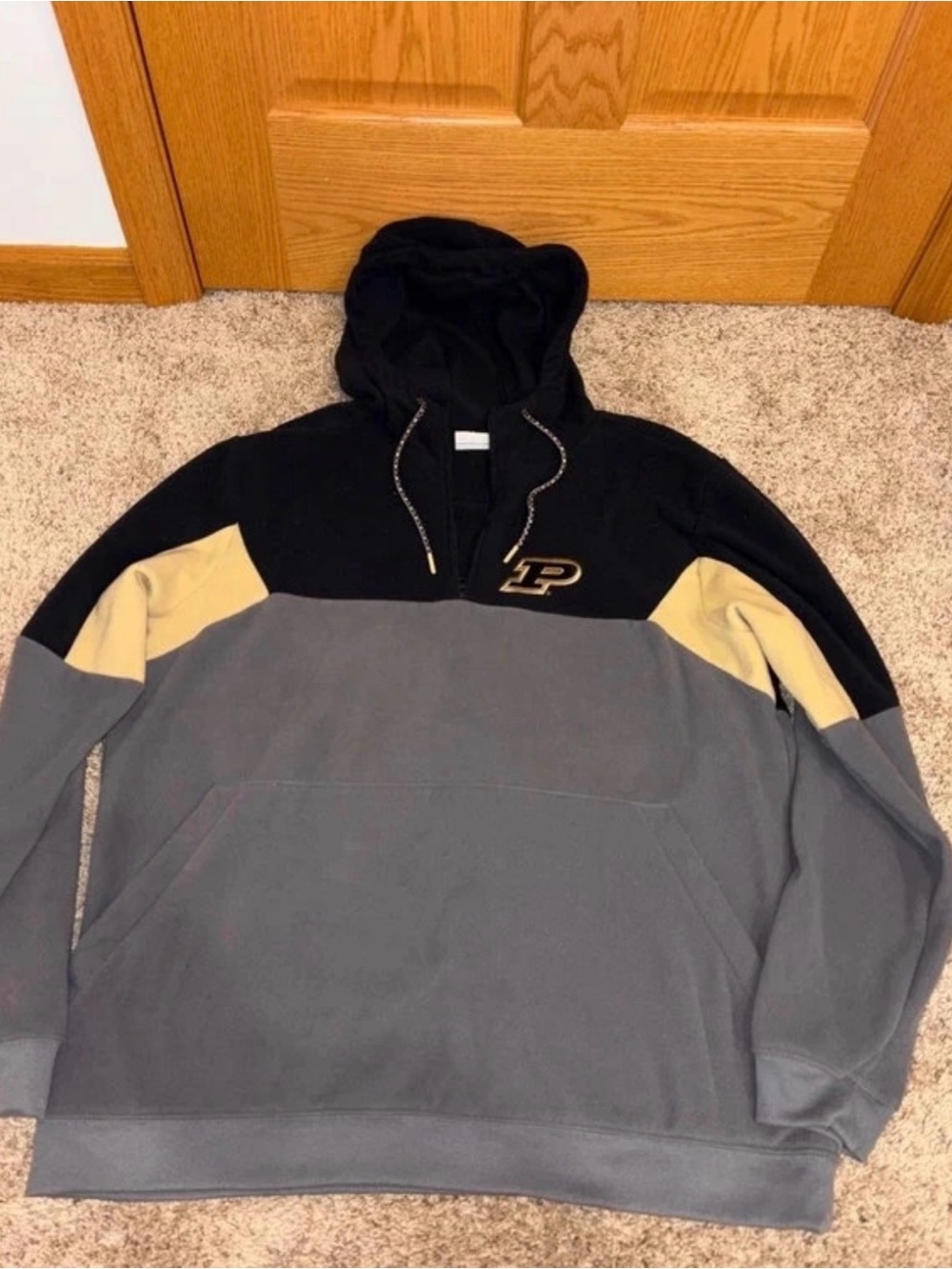 Columbia Purdue Colorblock Hoodie - Black/Gray/Gold- Men’s XL